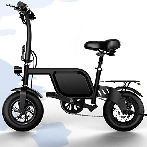 Vélos électriques : JUN Vélo Électrique Adulte, Scooter Pliant Portable Léger, Batterie Au Lithium De 14 Pouces 48V4.4AH30 Km