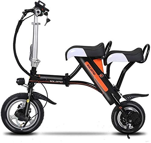 Vélos électriques : June Vlo lectrique Adulte Pliable Vlo lectrique en Acier Au Carbone Cadre Lithium Batterie Vlo Double Sige 36V Moteur sans Balai Gamme De Croisire 30-50KM