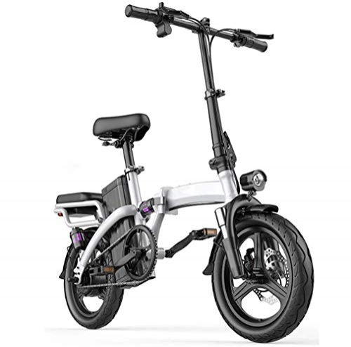 Vélos électriques : JXH Pliant Vlo lectrique, Moteur 400W Vitesse Max 25 Km / H cran LCD, Sige Rglable, Sport Vlo Pliant Portable en Plein Air Cyclisme Work Out Et Le Navettage, White 100km