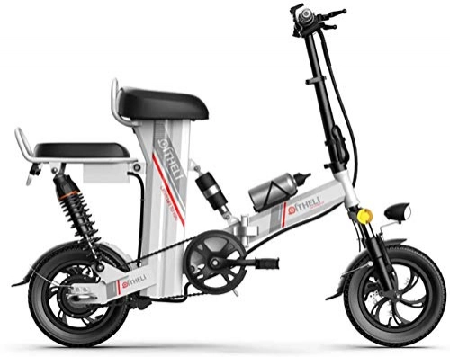 Vélos électriques : JXH Pliant VTT pour Adultes 48V 8AH lectrique Vlo de Montagne et Double Freins Disque, avec vlo Affichage LED Eco-Friendly pour Urban Commuter, Blanc