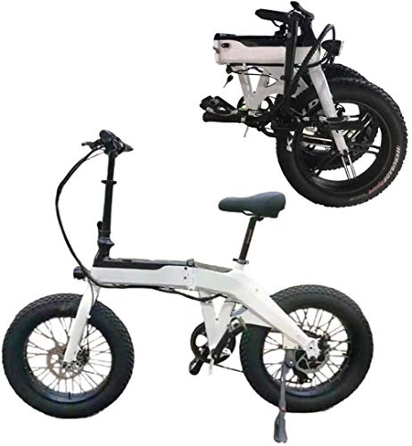 Vélos électriques : JXH Vlo lectrique, Pliable Compact 20 Pouces Fat Tire 500 W de Banlieue VTT avec 48V Amovible 10, 4 AH Batterie au Lithium-ION pour Les Adultes