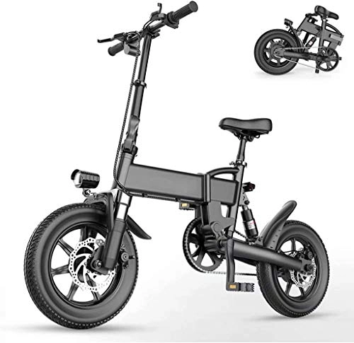 Vélos électriques : JXXU Vélos électriques pour Adultes, Vélo électrique Pliant Léger De 16", Batterie Au Lithium Amovible 250W 36V 7.8Ah, Vélo De Ville Vitesse Maximale 25 Km avec 3 Modes De Conduite(Color:Noir)