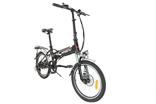 Vélos électriques : Kara-Tech Vélo électrique pliable 20" 10Ah Batterie Shimano Aluminium Pliable Camping Blanc (Noir)