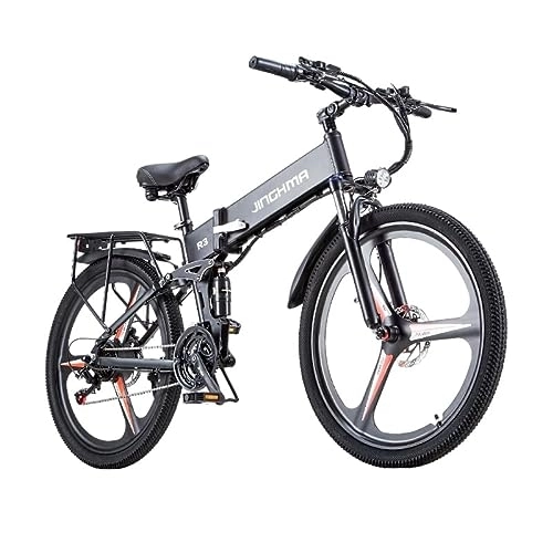 Vélos électriques : KETELES Vélo Pliant vélo électrique moyeu intégré ebike 48v 12.8ah Batterie au Lithium 26 Pouces pneus vélo Adulte 26 Pouces vélo électrique (1 Batterie)