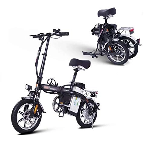 Vélos électriques : KPLM Ebike Pliant avec Batterie 350W 48V / 12AH, vlo lectrique Pliable de 14 Pouces pour Adulte, vlo Pliant lectrique avec pdales de vlo, jusqu' 40 km / h
