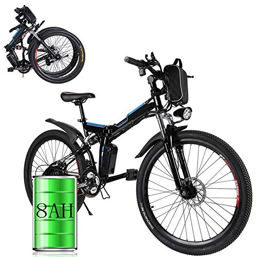 Vélos électriques : KT Mall 26" Électrique Pliable VTT avec Amovible 36V 250W 8AH Lithium-ION pour Hommes Cyclisme Extérieur Voyage Travail Out Et Le Navettage