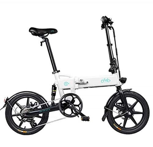 Vélos électriques : Kuyoly Vélos électriques pliants pour Adultes, vélos Confort, vélos électriques, vélos couchés / de Route Hybrides 250W, pour Adultes et Adolescents, mécanisme d'absorption des Chocs - Blanc