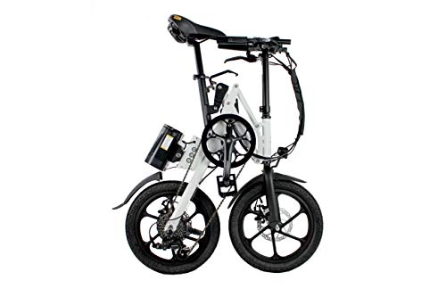 Vélos électriques : Kwikfold Vélo Pliant électrique Xite-3A, électriques, Etui de, ebike, Pedelec, 16", Shimano 7 Vitesses, Derrière Entraînement de Roue avec 36 V, 250 W, bürstenlos (Blanc)