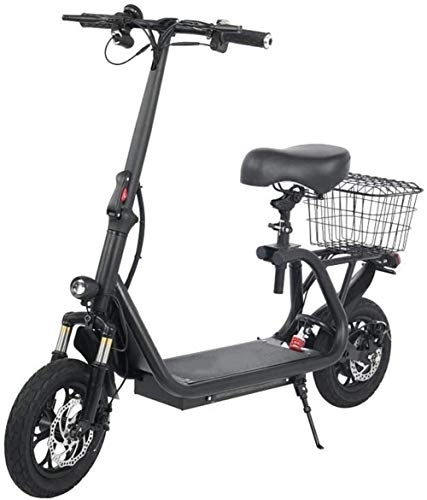 Vélos électriques : Lamyanran Vélo électrique Pliable Adulte Seat vélo électrique Triple Shock Absorption Vitesse Max 43km / H, 45KM à Longue Distance à Deux Roues Batterie de Voiture avec écran LCD Vélos électriques