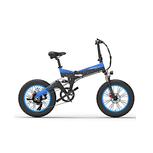 Vélos électriques : Lankeleisi X3000 48V 17.5Ah Plus Folding Electric Mountain Bike (Bleu)