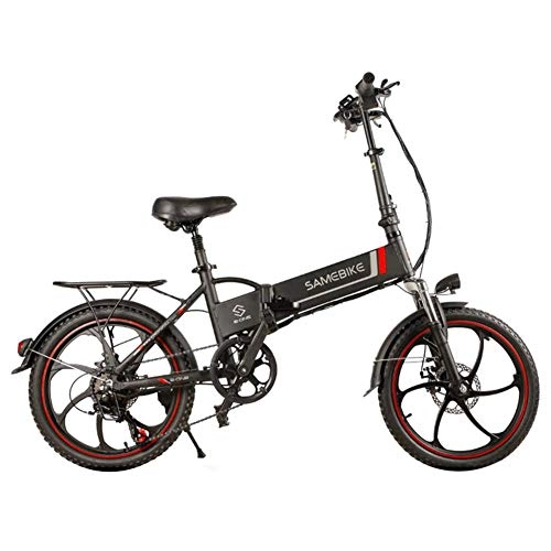 Vélos électriques : LCLLXB Vélo électrique Pliant SAMEBIKE avec Batterie au Lithium Amovible 8AH, EBike en Aluminium / Acier au Carbone avec Roues de 20 Pouces et Moteur de moyeu 350W, Black