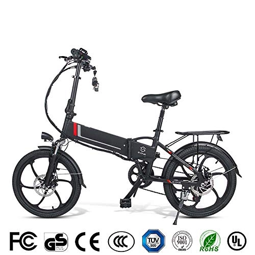 Vélos électriques : LCPP 20 inch Vélo Pliant Électrique Batterie Lithium Portable 48V10.4AH / 350W / Alliage D'aluminium Roue Jointes, Noir