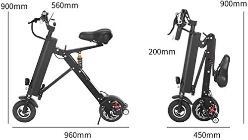 Vélos électriques : Le scooter lectrique pliable extrieur pour l'adulte, transport facile de bicyclette lectrique de bicyclette lectrique de 36V 250W, ville et banlieue de ville avec le poids lger, jaune, 36V, jau