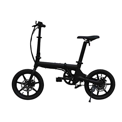 Vélos électriques : Le vélo Pliant électrique de Puissance de Batterie au Lithium de Bicyclette électrique de 16 Pouces est Facile et Commode, Facile à Porter, Black