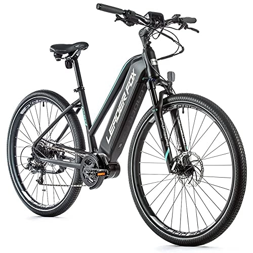 Vélos électriques : Leader Fox Exeter Lady RH51 Vélo électrique 28" (28") 9 vitesses Noir turquoise