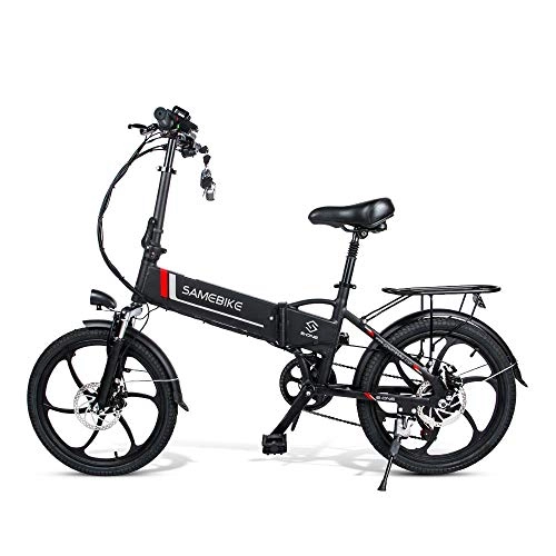 Vélos électriques : LFWQ Vélo électrique Pliable 30-40 km kilométrage 48v 10, 4 Ah 350w 25 km / h vélo électrique Noir