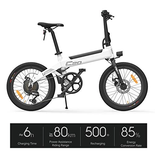 Vélos électriques : Lhlbgdz Vélo électrique Pliant d'assistance électrique cyclomoteur Mini vélo de Plage Portable E-Bike pour Les trajets Quotidiens, Blanc