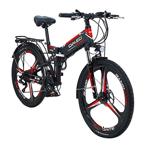 Vélos électriques : LHQ Vélo électrique, Urban Commuter électrique Vélos Adulte Plage Neige Ebike électrique Vélo de Montagne avec 48V 10AHRemovable Lithium-ION 300W Puissance du Moteur (Color : Black)