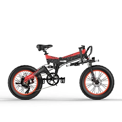 Vélos électriques : LIANAI zxc Bikes Vélo électrique pliable pour homme VTT vélo électrique neige vélo électrique vélo électrique vélo électrique (couleur : rouge)