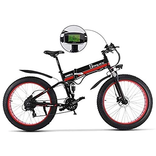 Vélos électriques : LIMQ Scooter lectrique De Neige Deux Roues Vlos lectriques 4.0 Gros Pneu Vlo lectrique Puissant 1000W 48V Hors Route Montagne E Vlo