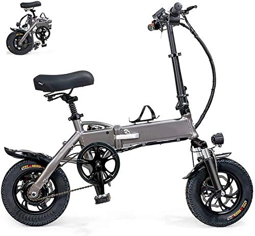 Vélos électriques : LIMQ Vlo lectrique Dames Vlo Pliant De Ville Vlo cologique De Gros Pneu 12 Pouces avec Batterie 8AH Vlo lectrique pour Adulte 350W 48V