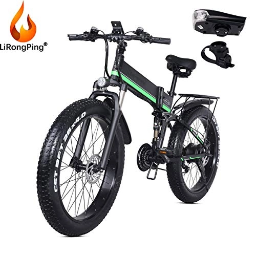 Vélos électriques : LiRongPing 26" Vlo De Montagne pour Adulte, Cadre en Aluminium Lger Vlo lectrique, Batterie Amovible 48V, Moteur De Moyeu 1000W, Vitesse Maxi 40 KM / h