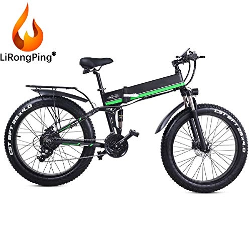 Vélos électriques : LiRongPing Lger lectrique Vlo lectrique Vlos, 1000W E-Bike avec Pneu De Graisse 26 Pouces, Amovible 48V 12, 8 AH Batterie Lithium-ION Pedelec City Bike