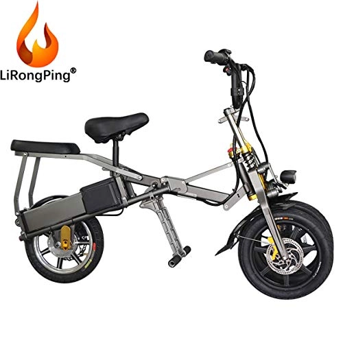 Vélos électriques : LiRongPing Vlo lectrique Adulte 350W, Vlo lectrique Compact pour Femmes Hybride, Vlo Pliable 48V 7.5Ah Double Batterie, Moteur Puissant, 30km / h Vitesse Maxi