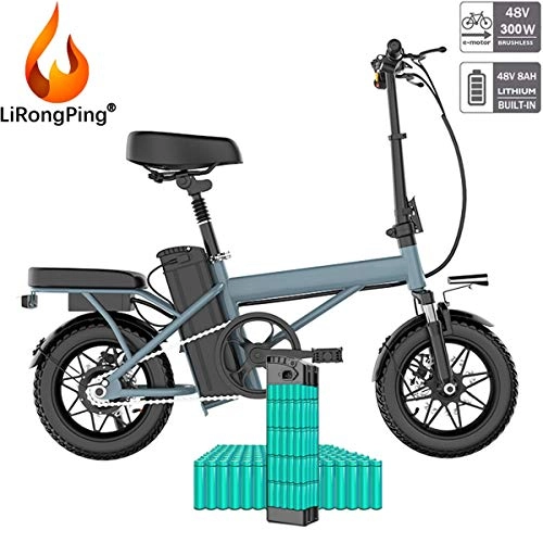 Vélos électriques : LiRongPing Vlo lectrique Puissant, vlo lectrique Pliable pour Adultes, Moteur 300W, 48V 8AH / 10.4AH / 12.5AH / 15AH / 20AH, Batterie de vlo lectrique, Vitesse 30KM / H (Color : B, Size : 15AH)