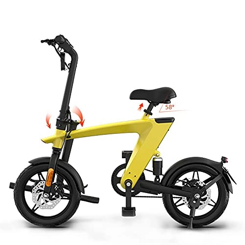 Vélos électriques : LIROUTH Vélo électrique pliable au lithium vitesse variable 250 W 10 Ah batterie au lithium léger H1 (jaune)