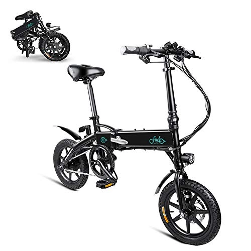 Vélos électriques : Lixada Vlo Electrique de 14 Pouces Pliant Assistance Electrique, Vlomoteur E-Vlo 250W, Moteur 36V 7.8AH (Noir)