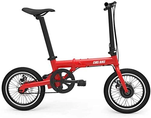 Vélos électriques : LIYONG Super vlo de Vitesse du Vent!Mini Taille Pliant vlo lectrique Batterie au Lithium Unisexe Adulte pdale vlo lger en Alliage d'aluminium-rouge-SD019