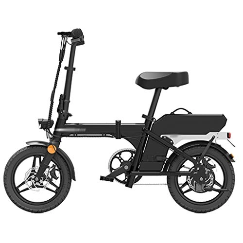 Vélos électriques : LJMG Vlos lectriques Vlo Pliant lectrique pour Adulte, Vlo lectrique avec Roues De 14 Pouces Et Moteur De 400 W, Facile Ranger / Frein Double Disque / Assistance lectrique