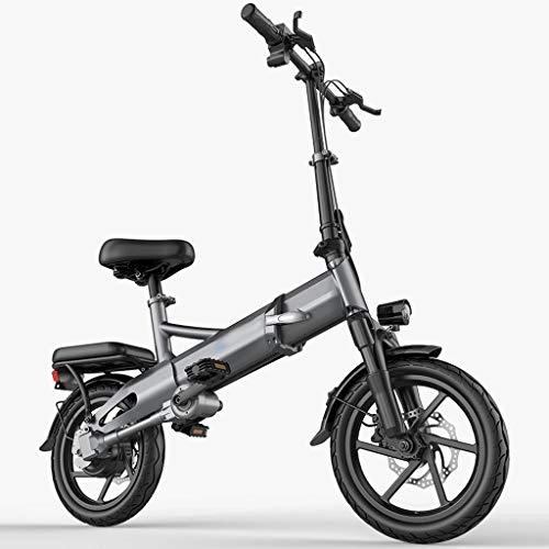 Vélos électriques : LJMG Vlos lectriques Vlos lectriques 14"pour Adulte, Vlos lectriques Pliables Tout Terrain, Batterie Amovible Au Lithium-ION 48V 400W, avec Sige Arrire (Color : Black, Size : 125km)