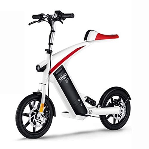 Vélos électriques : LKJCZ VTT Vélos électriques pliants avec Amovible Lithium 36v10ah Moteur Puissant 250W Mode et vélos électriques intelligents, Blanc