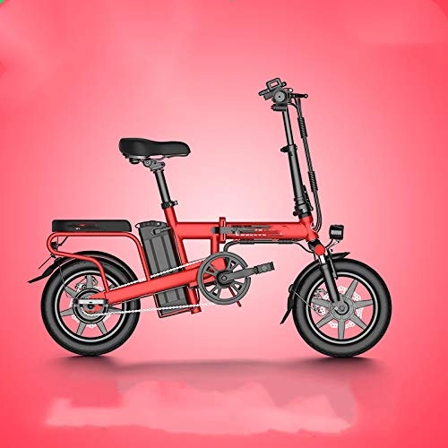 Vélos électriques : LLDKA Vélo Adulte Petite mobilité Voiture électrique Voiture de Batterie de la Batterie au Lithium électrique entraînant la Vitesse maximale cyclomoteur 25 kmh Charge maximale 150 kg, Rouge