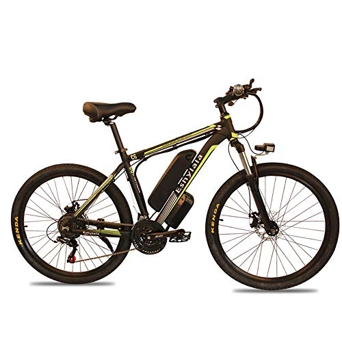 Vélos électriques : LOO LA Vélo Electrique 26" E-Bike, vélo de Ville électrique VTT électrique, 48V 350W Batterie au Lithium de Grande Capacité et 26 Pouces Roues vélo de Ville léger avec lumière LED, Vert