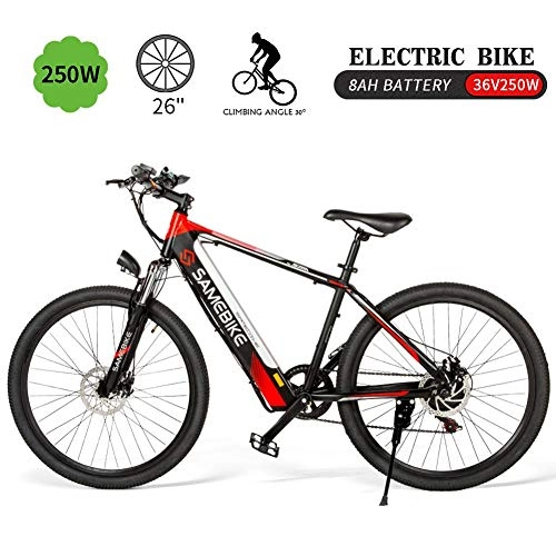 Vélos électriques : LOO LA Vélos électriques pour Adultes Siège réglable, 7 Vitesses eBikes Vélos Tout Terrain, 26" 250w 36v 8ah Amovible au Lithium-ION pour Hommes Montagne Ebike