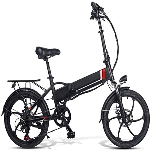 Vélos électriques : LOPP Ebike e-Bike 350W Vélo électrique Pliant 48V Snow Beach Vélos électriques pour Adultes Freins à Double Disque, 20 Pouces E-Bike City Bike Vitesse maximale 30 km / h, 3 Modes de Conduite