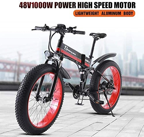 Vélos électriques : LPKK 4.0Fat Pliant Adulte pneus de vélo électrique vélo Batterie au Lithium 48V Vélo électrique Vélo électrique Montagne Moto Neige E-Bike 0814