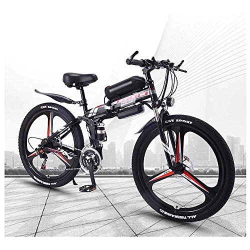 Vélos électriques : LQRYJDZ 26 '' Electric Mountain Bike avec Grande Amovible Capacit Lithium-ION (36V 10Ah), vlo lectrique 21 / 27 Speed Gear (Color : Red, Size : 27 Speed)