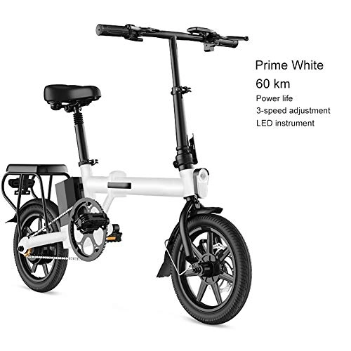 Vélos électriques : Luckylj Vlo lectrique Pliant pour Vlo lectrique De 26 '' pour Adulte avec Batterie Au Lithium-ION 36V, Moteur Puissant Ebike 270W, primewhite