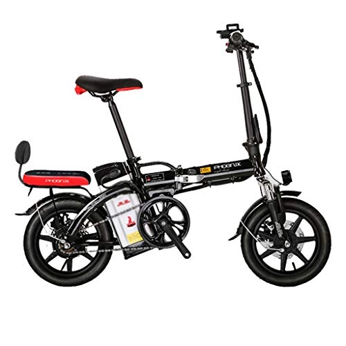 Vélos électriques : Luyuan Bicyclette lectrique Vlo Adulte de Batterie de Bicyclette de Batterie au Lithium de Bicyclette 48V de Bicyclette lectrique de 14 Pouces, Vie de Puissance 45-50km
