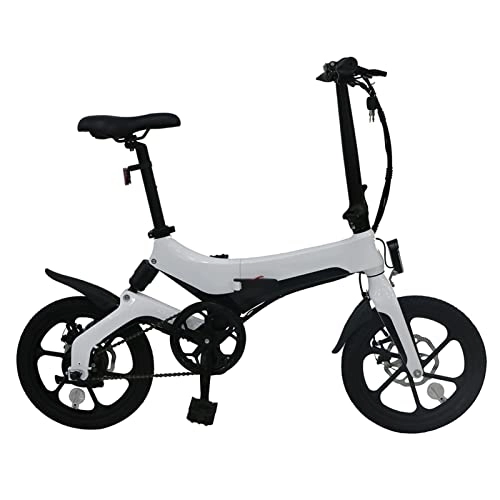 Vélos électriques : LWL Vélo électrique pliable pour adulte - 40, 6 cm - 250 W - 36 V - 16, 4 Ah - Couleur : blanc