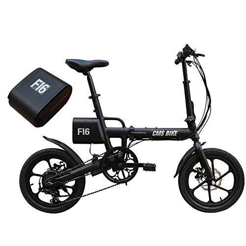 Vélos électriques : LWYANG F16 36V 7.8AH 250W Noir 16 Pouces Pliant vlo lectrique avec Un e-Bike Battey supplmentaire Fahrradzubehr