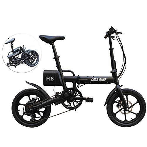 Vélos électriques : LWYANG Le Noir de F16 36V 7.8AH 250W 16 Pouces Pliant Le vlo lectrique 20km / h de kilomtrage 65KM Shim Intelligent Fahrradzubehr