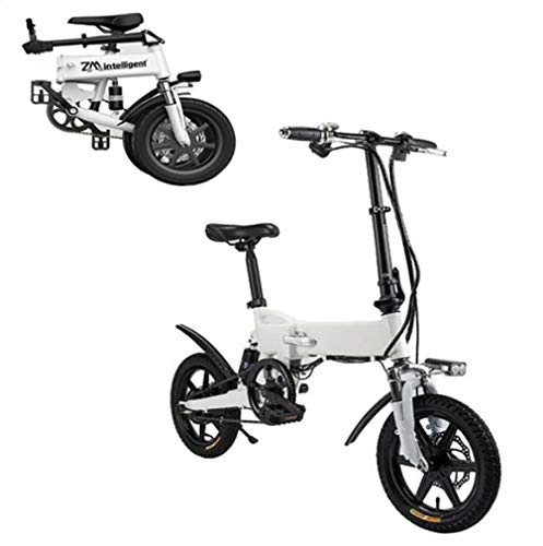 Vélos électriques : LYGID Vlo lectrique Pliant 14 Pouces Vitesse 25km / h Bicyclette D'assistance Tout Terrain Batterie Au Lithium 48v 5.2ah pour Hommes Femmes Freins Disque, A