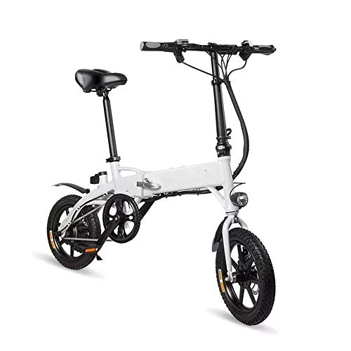 Vélos électriques : Lzcaure-SP Vlo lectrique Cyclomoteur Vlo lectrique 6V 250W 10.4Ah 14 Pouces Pliant VTT 25 kmh Max 60KM Kilomtrage vlo lectrique 130x40x110cm (Couleur : Blanc, Taille : 130x40x110cm)