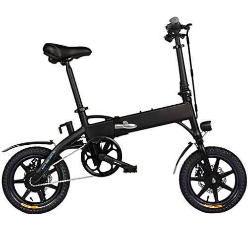 Vélos électriques : Léger 250W Dérailleurs Pliable Pédale E-Bike pour Sports de Plein air Cyclisme Voyage Trajets, Mécanisme d'absorption de Choc, Black-OneSize