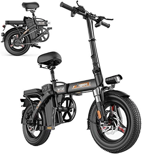 Vélos électriques : Léger Vélo électrique for adultes, Vélo électrique pliable Commute Ebike avec moteur 280W, 14 pouces 48V E-Bike avec 8-36Ah batterie au lithium, la ville de vélos Vitesse maximum 25 km / H, Frein à di